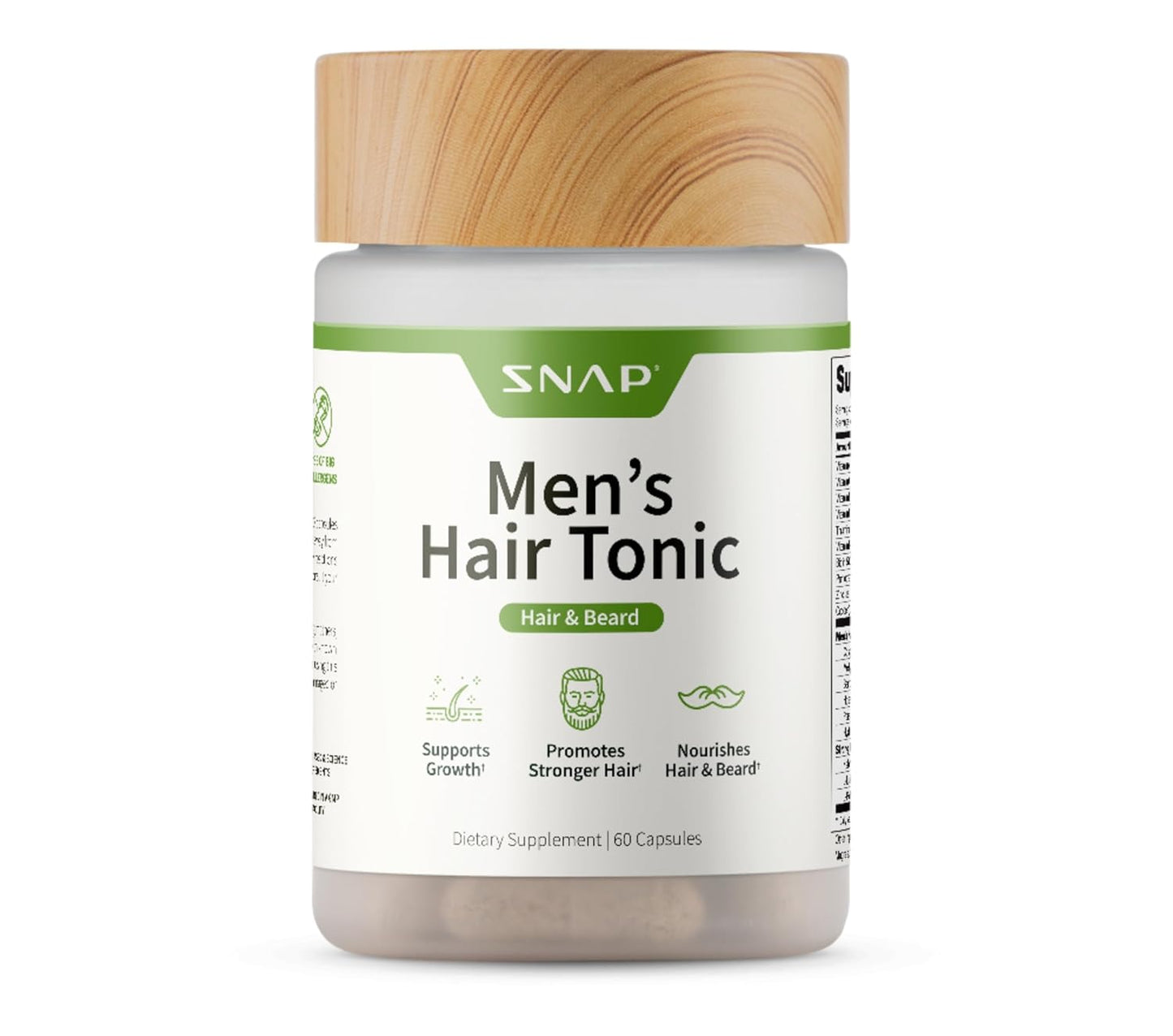 Hair Growth Supplement - Promotes Hair Regrowth, Stops Hair Loss & Boosts Beard Growth with Biotin, Kelp, Bamboo & More for Skin, Nails & Hair (60 Capsules)