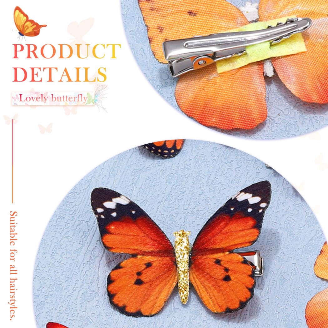 BARTOSI Butterfly Hair Clips Yellow Butterflies Hair Barrettes Cute Alligator Hair Accessories for Women (Pack of 10)