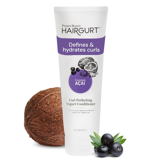 Coconut Acai Curl Perfecting Yogurt Conditioner – Defines Curly & Wavy Hair – Sulfate-Free, Natural Formula, 8 oz