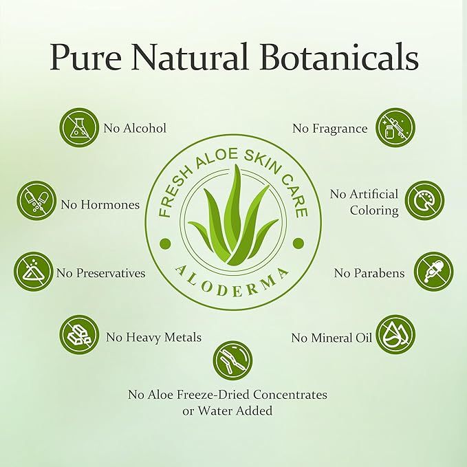 Aloderma Essential Aloe Hydrating Skin Care Set - 4 Pieces - Gel, Cleanser, Toner, Cream