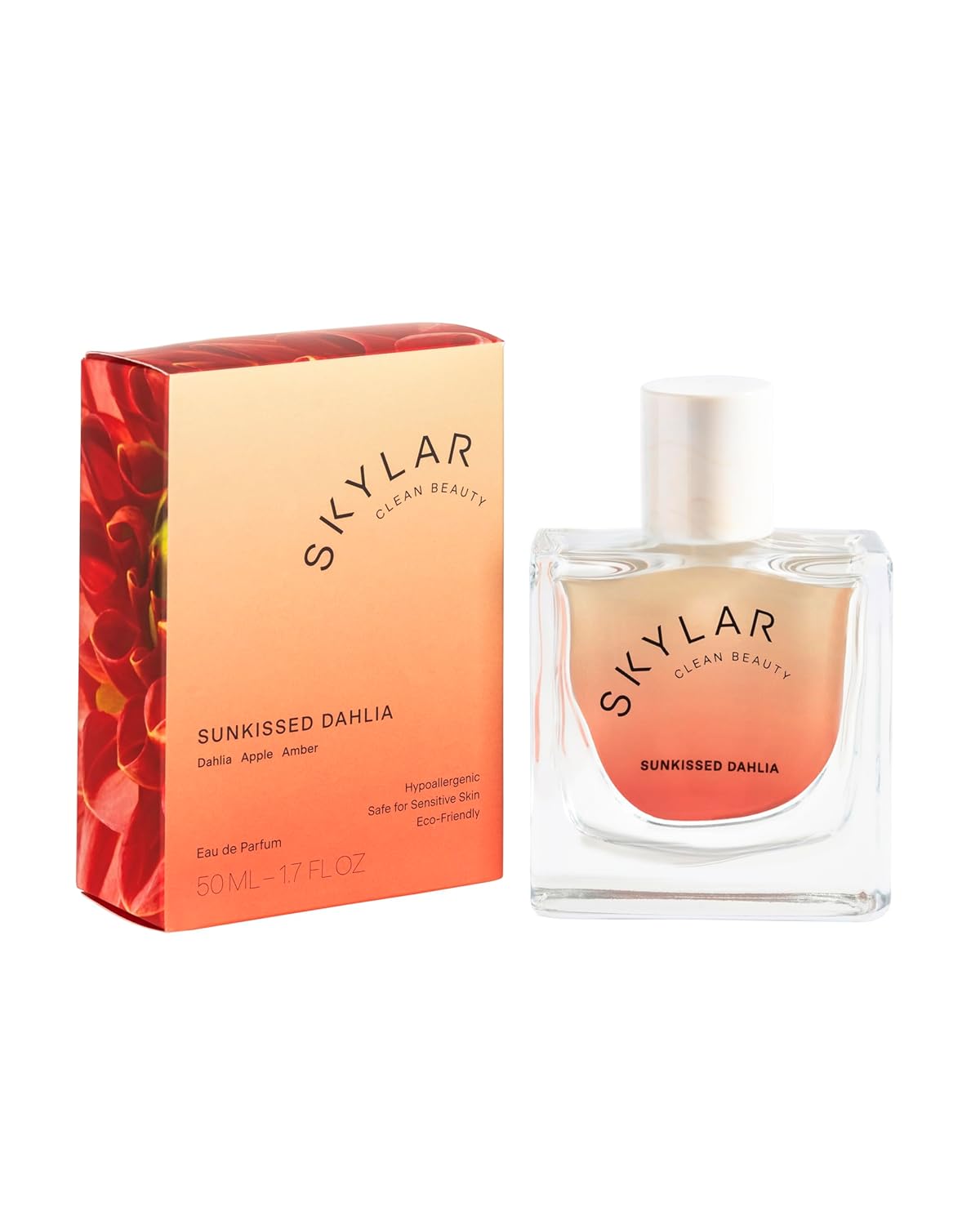 Skylar Sunkissed Dahlia Eau de Parfum - Hypoallergenic & Clean Perfume for Women & Men, Vegan & Safe for Sensitive Skin - Floral Perfume with Notes of Dahlia, Apple & Amber - 50mL /1.7 Fl oz