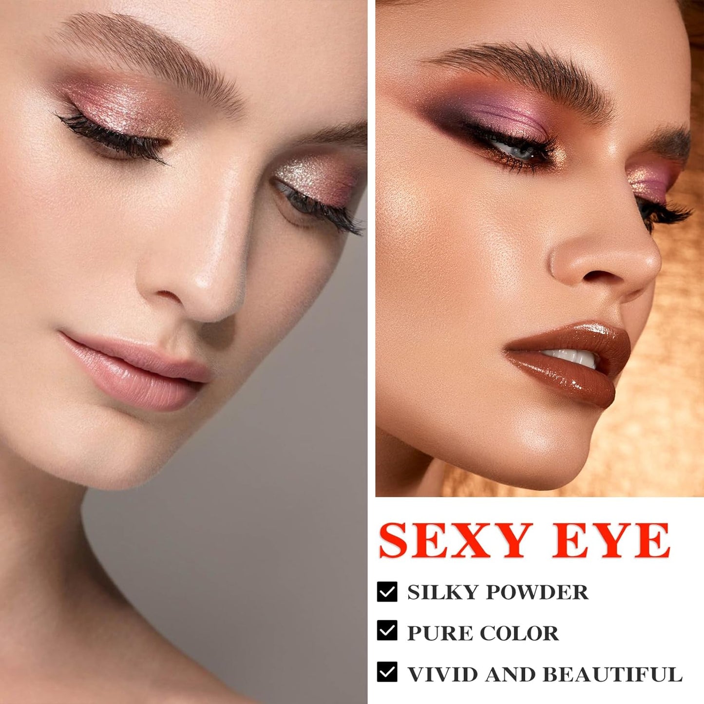 10 Colors Makeup Naked Eyeshadow Palette,Nude Matte Shimmer Eyeshadow Palette,Natural Glitter Pigment Eye Shadow Pallete Set Long Lasting & Waterproof Smokey Eye Professional Beauty Makeup Kit #7