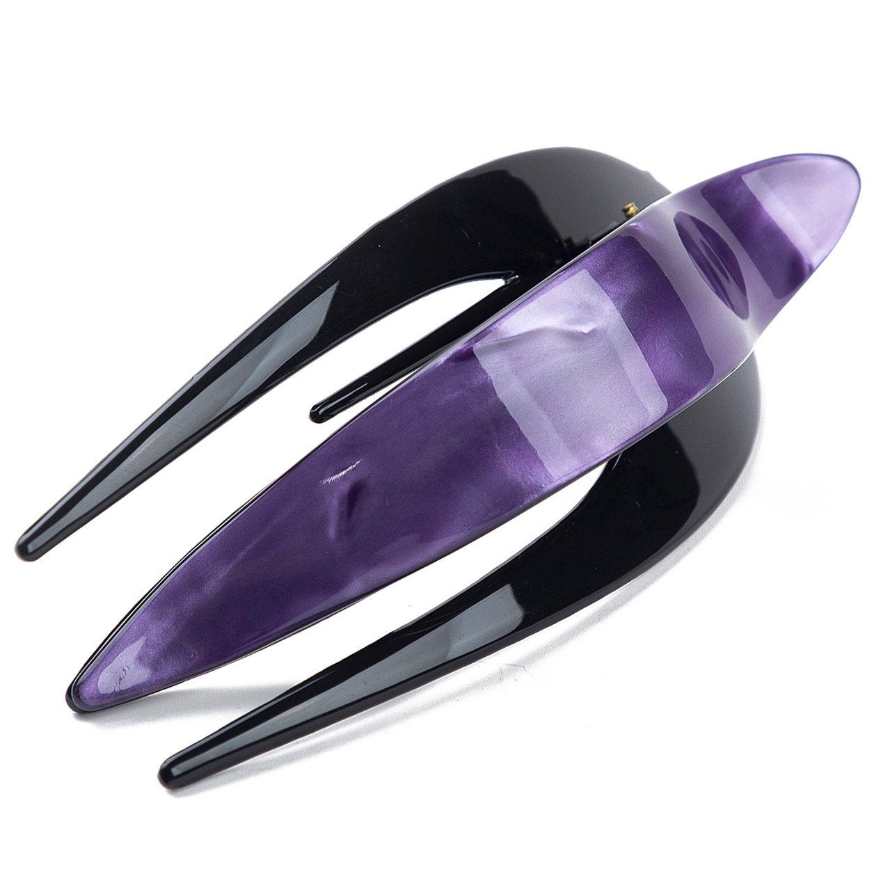 Handmade Celluloid French Design Tortoise Shell Barrettes Side-slide Opening Duck Luxury Fashion Accessories Hair Clip Claw for Women (B)