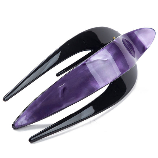 Handmade Celluloid French Design Tortoise Shell Barrettes Side-slide Opening Duck Luxury Fashion Accessories Hair Clip Claw for Women (B)