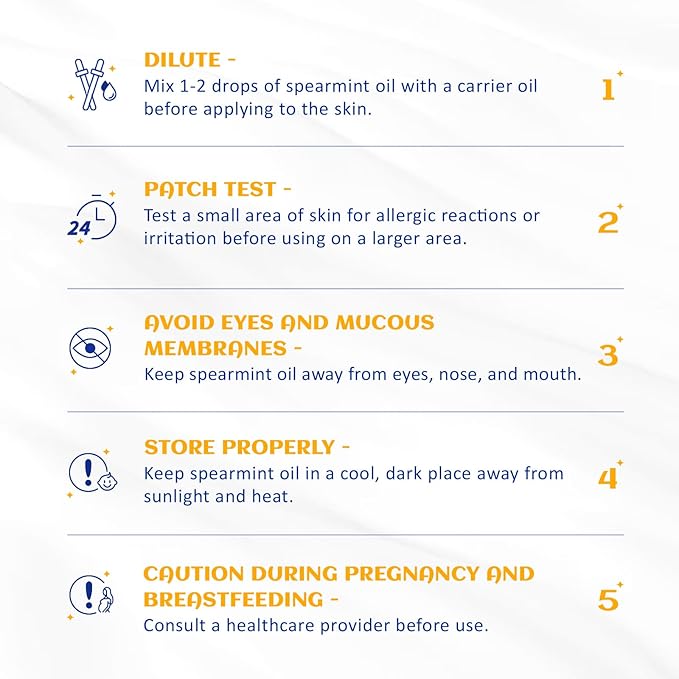 HIQILI 100ML Spearmint Oil for Skin Care, Facial, Can be Added to Lotions, Creams -100% Pure Natural Treatment Grade - 3.38 Fl Oz