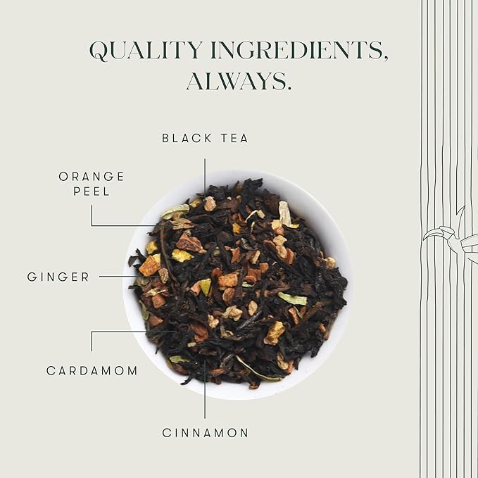 Luxmi Estates - Orange Spice - Organic Black Darjeeling Tea - Loose Leaf - 100g (50 cups) | Limited Fall Tea | Special Edition Autumn Tea | Smooth, Flavorful, Robust and Caffeinated