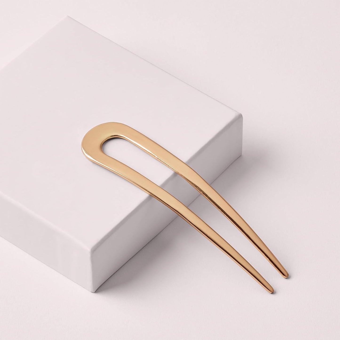 The Hair Edit Sleek Chignon Pin - Large U-shaped French Hair Pin With a Gold Finish