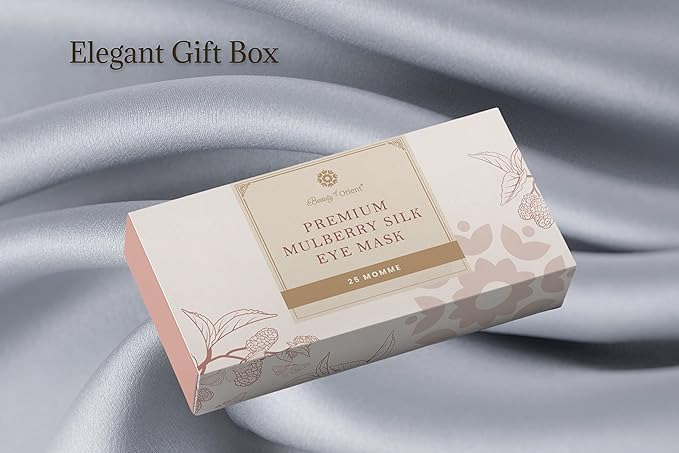 Premium Handcrafted 25 Momme Mulberry Silk Eye Mask for Sleeping (Silver Lining)