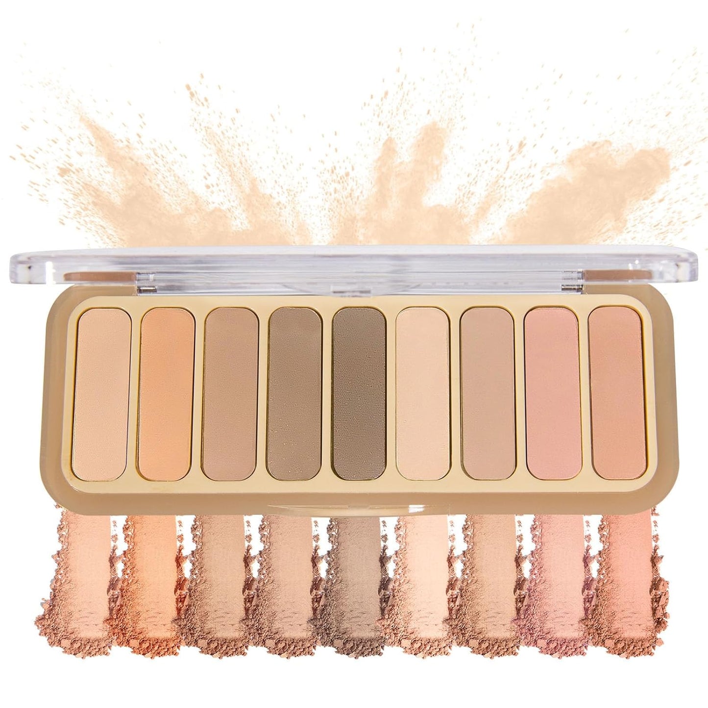 9 Colors Mini Matte Naked Eyeshadow Palette High Pigmented Peach Eye Shadow Powder Ultra-Blendable Waterproof Long Lasting Neutral Nude Makeup Pallet Suitable for Older Women
