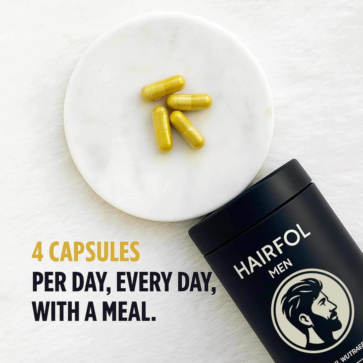 Men's Hair Growth Supplement – Clinically Tested Hair Growth Vitamins for Men, Thicker Hair & Scalp Coverage, Hair Regrowth Support for Men – Stronger, Fuller Hair – 1 Month Supply