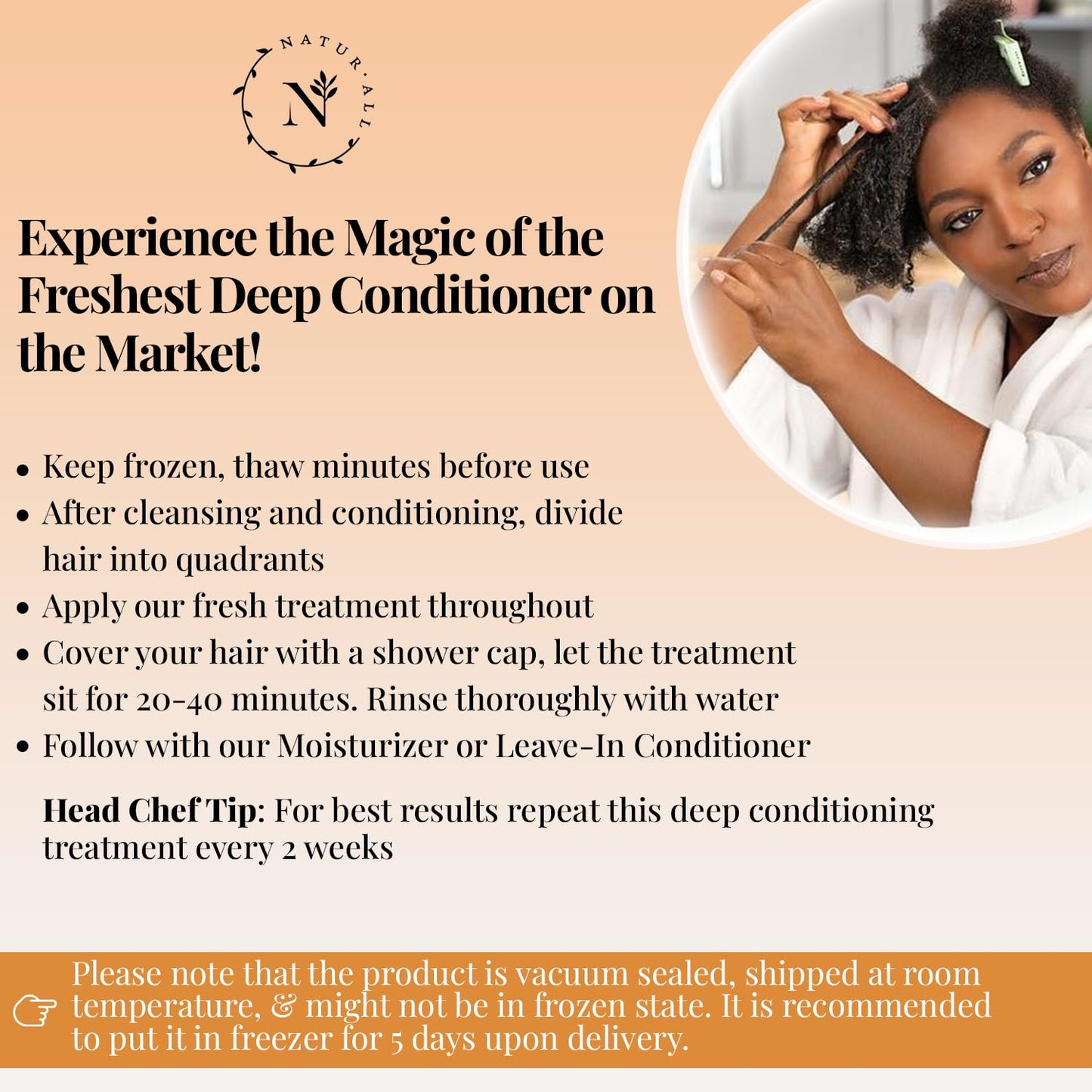 NaturAll Fresh Froze Hair Treatment-Deep Conditioner for Dry Damaged Hair–for All Hair Types-Deep Conditioning Hair Mask, Nourishing Formula for Soft & Moisturized Hair–Bundle of 4 (4 Oz. Each)