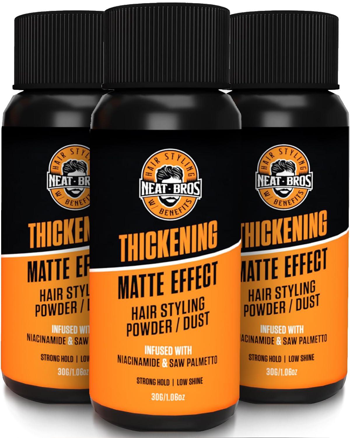 Hair Styling Texture Powder - Strong Hold & Matte Finish - Hairstyle Volumizer with Niacinamide and Saw Palmetto for Men and Women - Texturizing Dust for All Hair Types - 3.18oz (90g) 3Pack