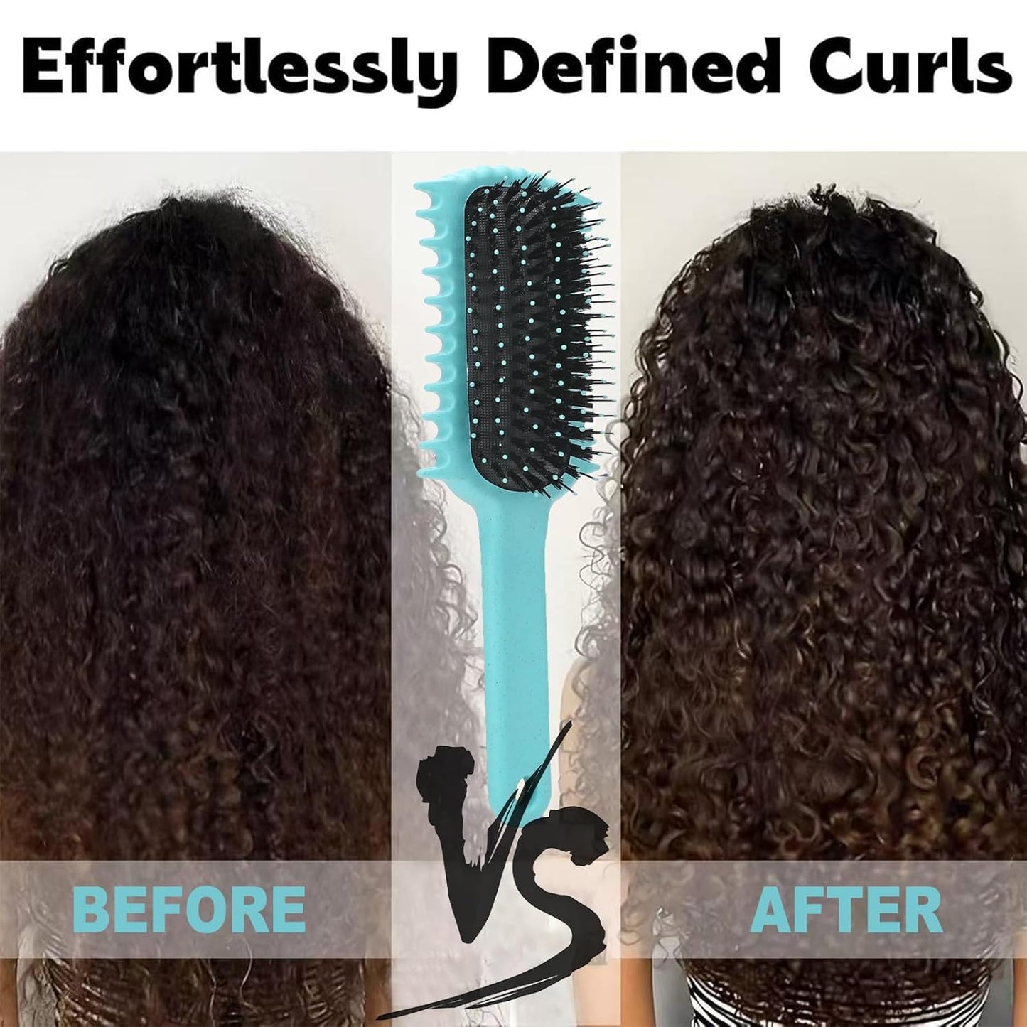 Curly Hair Brush, Volume Curl Defining Brush for Detangling Shaping and Styling Women's Curls, Reduce Pulling (Green)