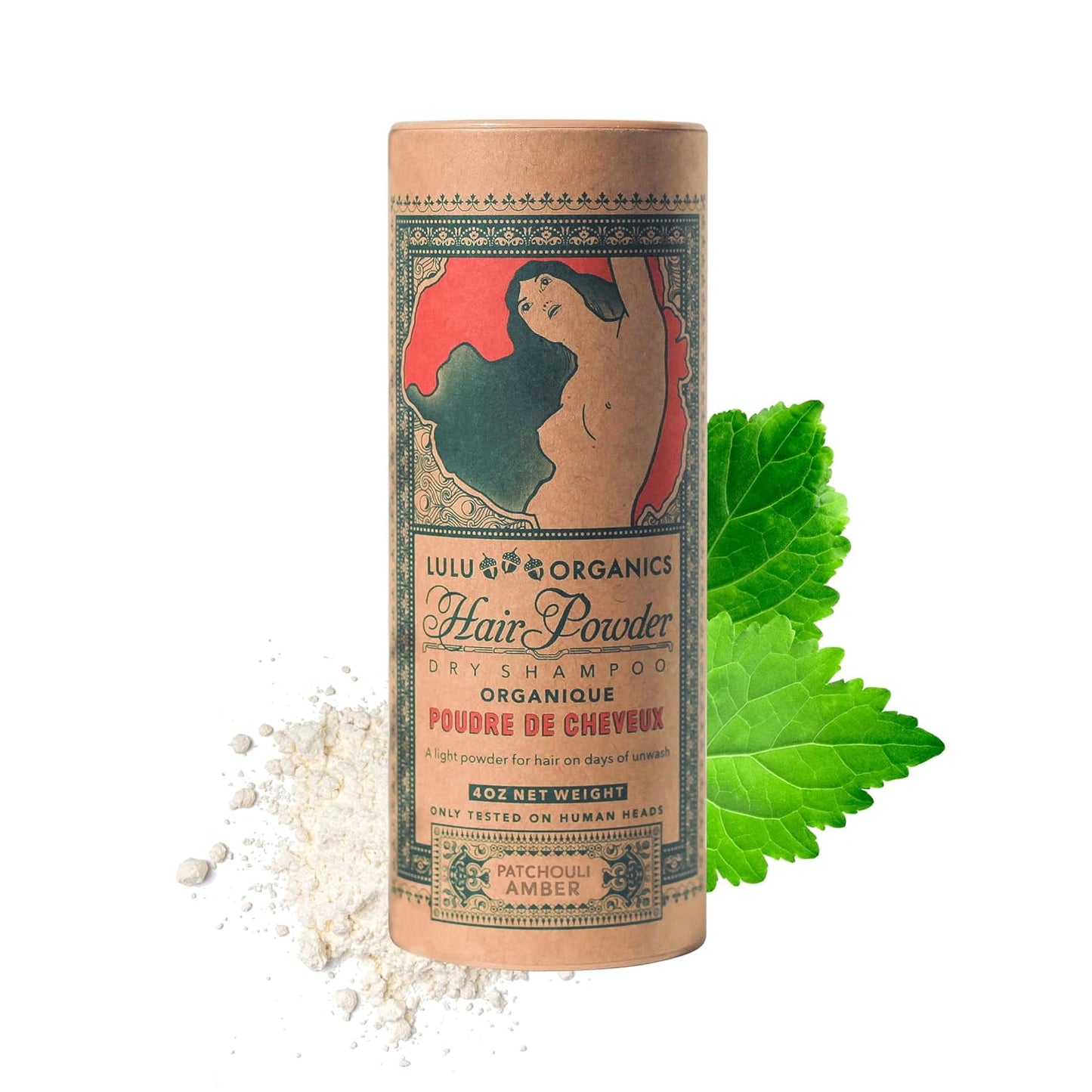 Non-aerosol Dry Shampoo Powder for Dark, Blonde and Oily Hair, All Natural Body Powder for Women and Men, Paraben & Talc free No White Cast Synthetic Fragrance, Patchouli and Amber - 4oz