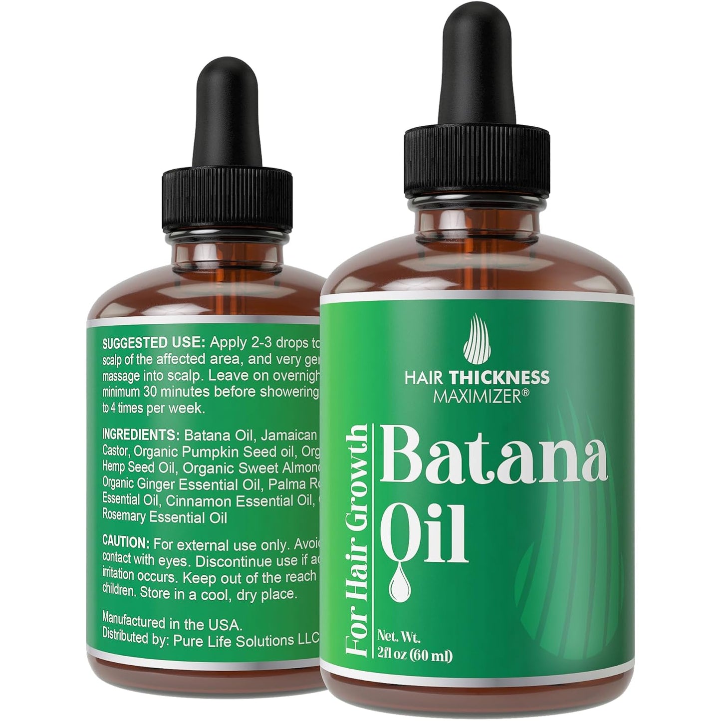 Batana Oil for Hair Growth – Honduran Oil to Strengthen & Hydrate Thinning, Dry Hair for a Healthier-Looking Scalp. For Women & Men – Vegan & Unscented 2oz Serum