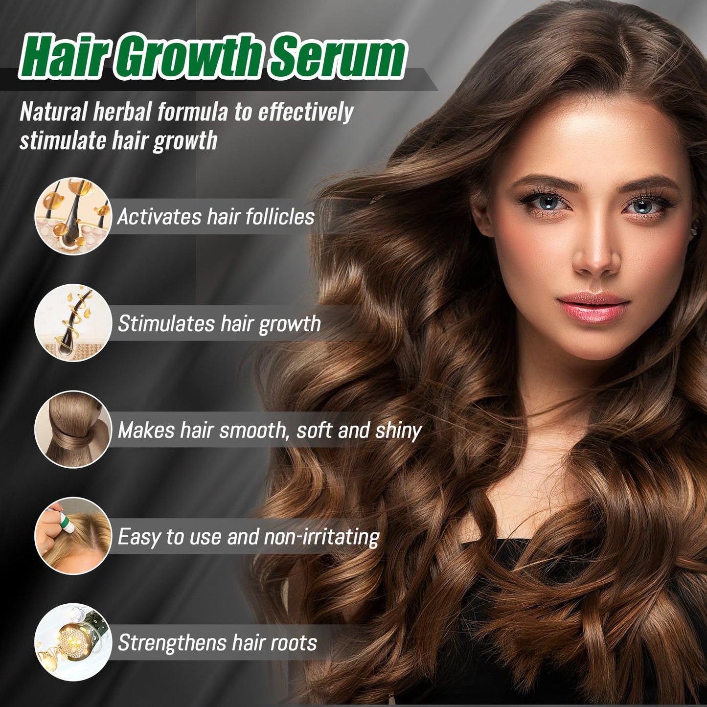 Hair Growth Serum, Orrenaturals Hair Revival Ampoule 3% Rosemary Hair Growth Serum Roll On 30ml Scalpy Hair Growth Oil for Hair Loss&Thinning