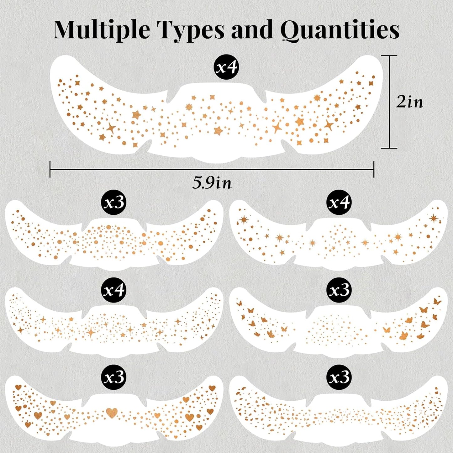 24pcs Glitter Freckles Makeup Patches-Gold-Face Speckle, Sparkle Speckles Patches for Women, Cute Golden Fake Freckles, Glitter Freckle Face Tattoo, Accessories for Musical Festival