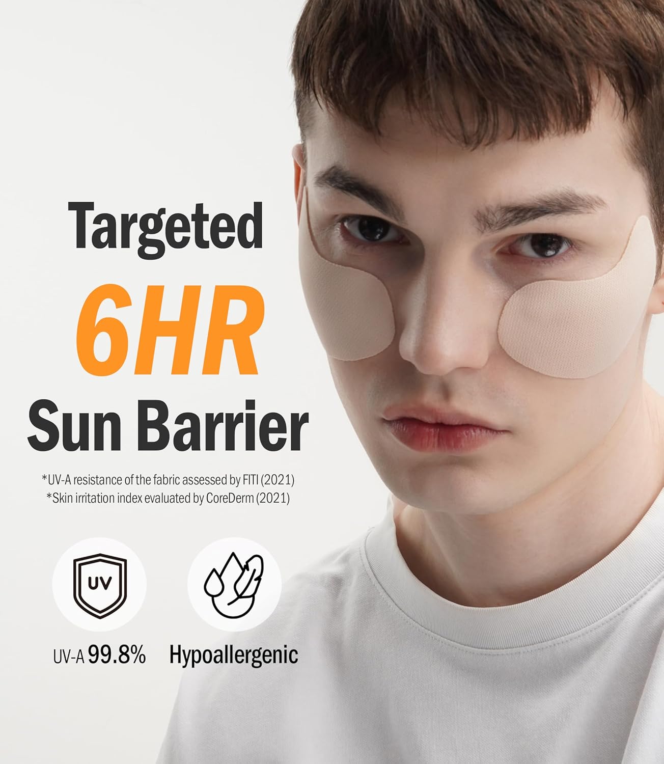 DASHU Daily Sunshield Golf Patch 5 Pairs - Korean Skin Care Cooling Gel Patches for Outdoors, Portable Collagen Patches for Face, Age Defying Sun Shield Peptide Patch, Easy Peel Off Facial Patches