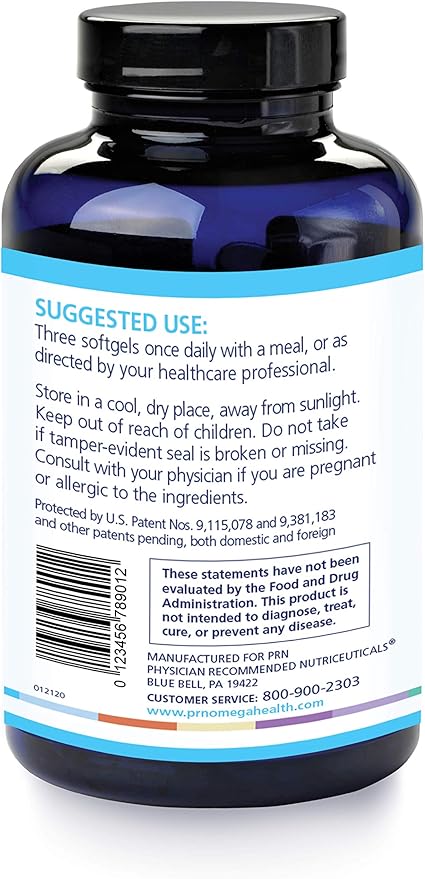 PRN De3 Omega-3 Fish Oil – 270 Softgels, 90-Day Supply – 2240mg EPA & DHA with No Fishy Burps – Fish Oil Supplements for Dry Eye Care