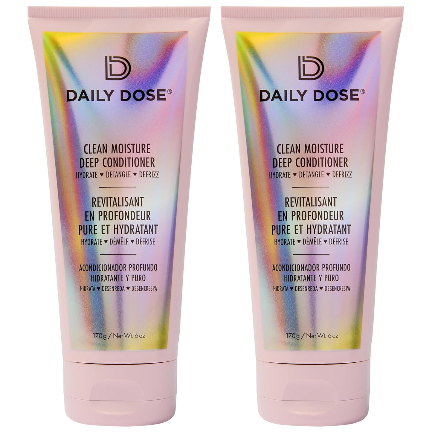 DAILY DOSE (2Pack 6oz Deep Conditioner Hair Mask/Masque - Treatment for Dry, Damaged & Colored Treated Hair - Paraben Free, Phthalates Free, Vegan & Cruelty Free - for All Hair Types