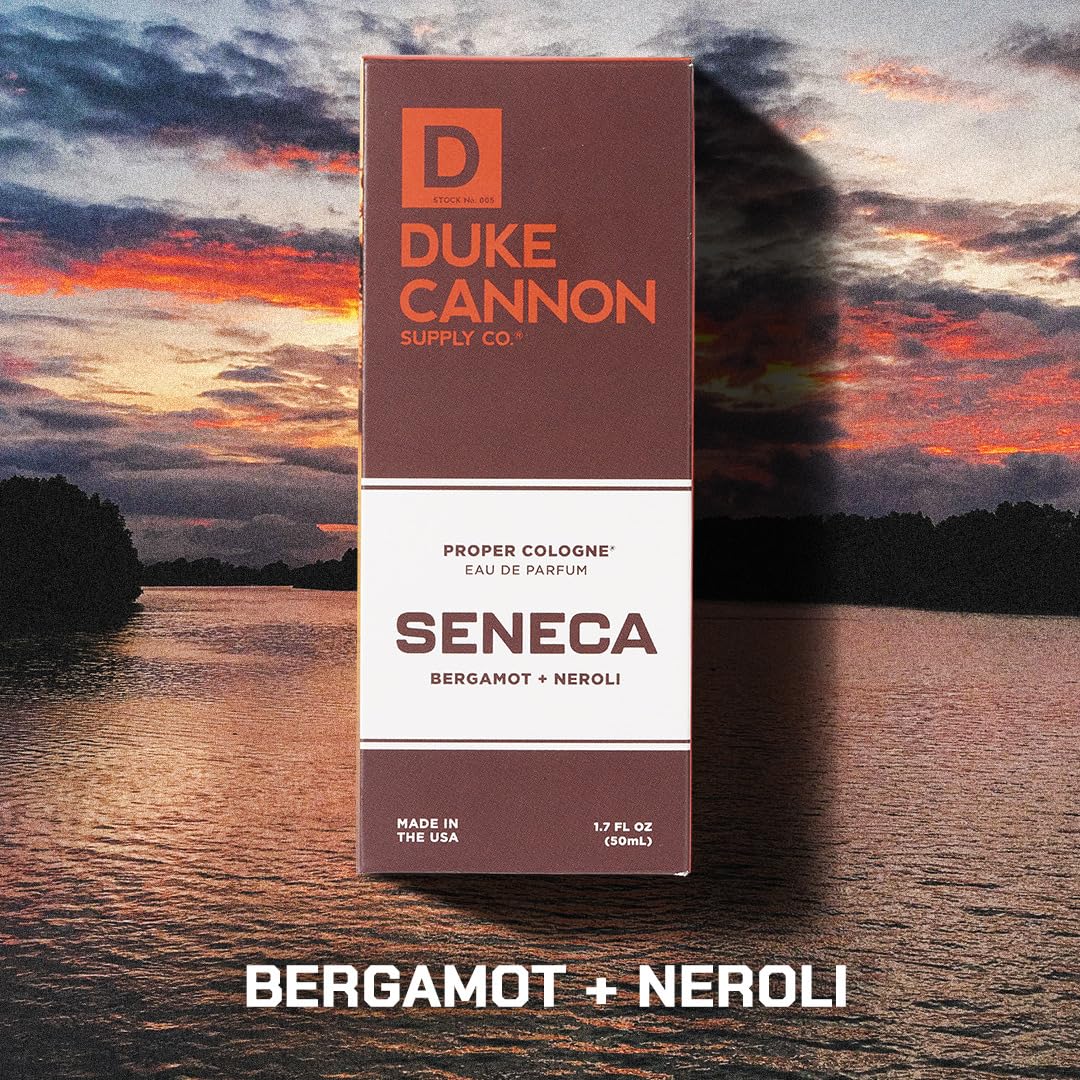 Duke Cannon Proper Cologne Seneca | Men's Eau de Parfum | Bergamot and Neroli | Fresh, Clean, Long-Lasting Scent | 1.7 fl oz