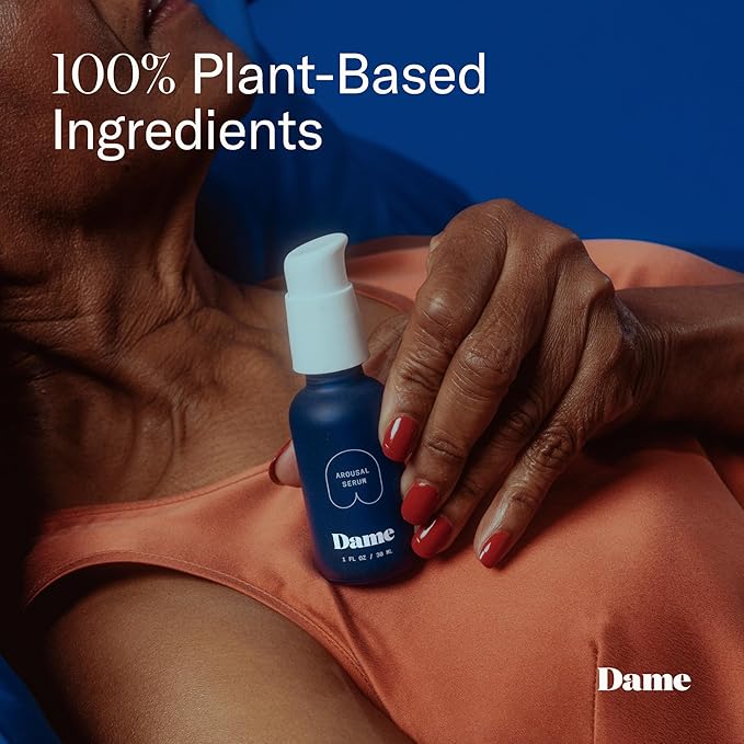 Dame Products Arousal Serum for Women Massage Oil Pleasure Feeling, Organic Vegan pH Balanced, Lickable Edible with Earthy Scent