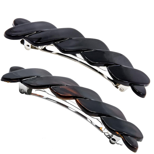 Camila Paris CP2427-CP2876 French Hair Barrette Clip for Girls Braided, Combo, Automatic Clasp, Strong Hold Grip Hair Clips for Women, No Slip Durable Styling Girls Hair Accessories, Made in France