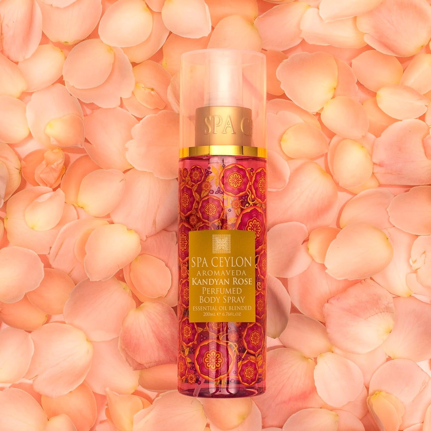 SPA CEYLON Kandyan Rose Body Spray, Exquisite Women's Fragrance Mist with Romantic Floral Notes & Rose Geranium Essence, Ideal for All Skin Types
