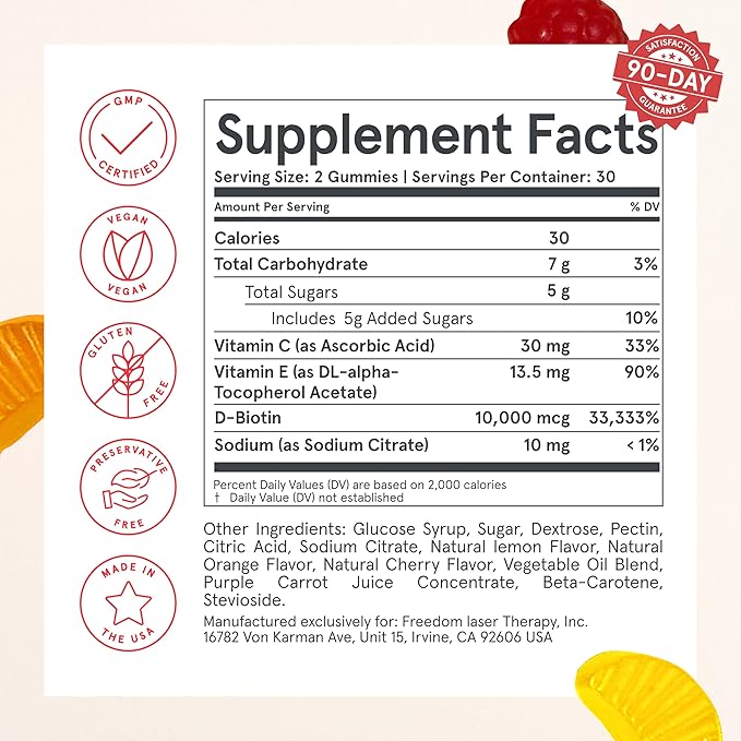 iRestore Hair Gummy Vitamins, Vegan Biotin Gummies for Hair Skin and Nails, Hair Gummies, Biotin Gummies for Hair Growth Biotin Vitamins for Women & Men, Biotin 10,000mcg, 3PK