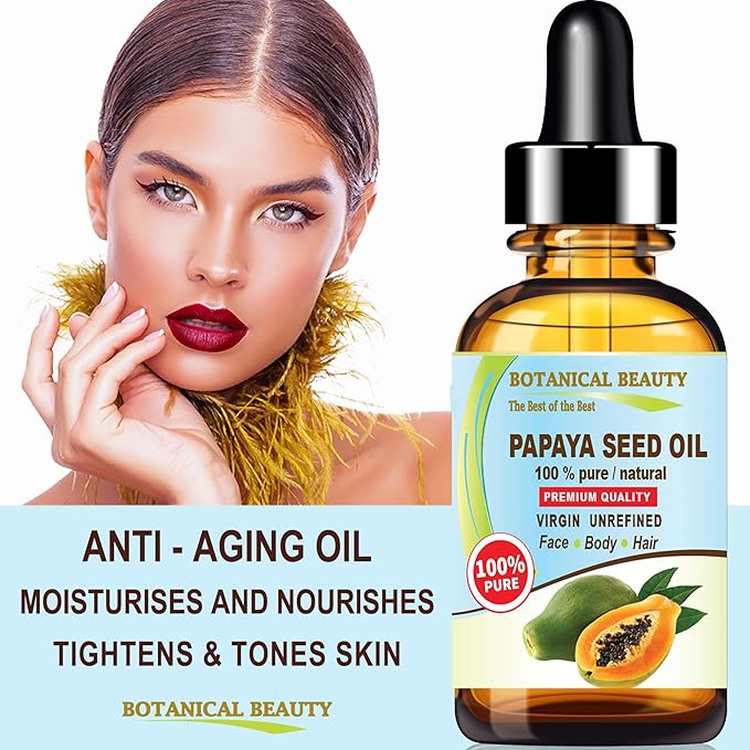 Botanical Beauty PAPAYA SEED OIL WILD GROWTH 100% Pure Natural Virgin Unrefined Undiluted Cold Pressed Carrier Oil for Face, Skin, Hair, Lip, Nails 0.5 Fl. oz. - 15 ml