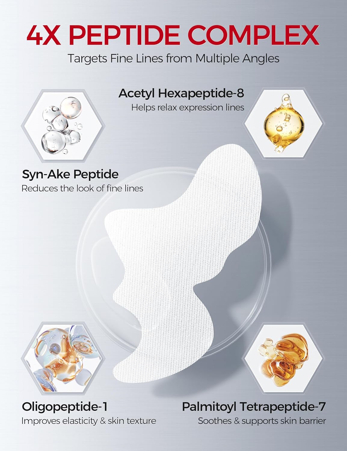 Smile Line & Under Eye Patches – 4-Peptide Anti-Wrinkle Treatment with Collagen, Caffeine & Niacinamide – Firming, Hydrating, Brightening Face Pads for Laugh Lines, Eye Bags, 10 Pairs