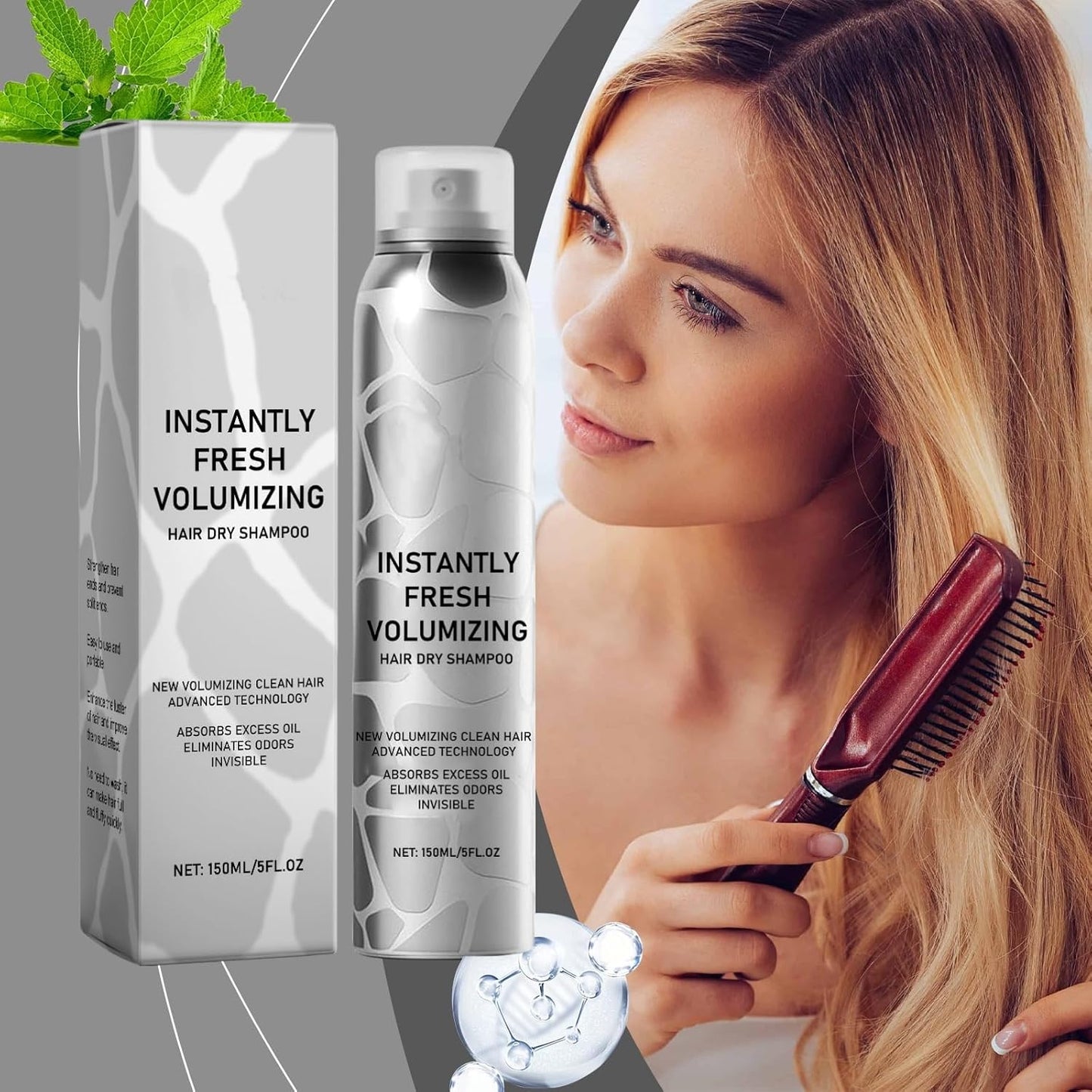 SECONDDAY Volumizing Dry Shampoo Spray for Dark Hair - Instantly Fresh Natural Formula with Added Lift, No White Residue & Travel Size Convenience (3PCS)