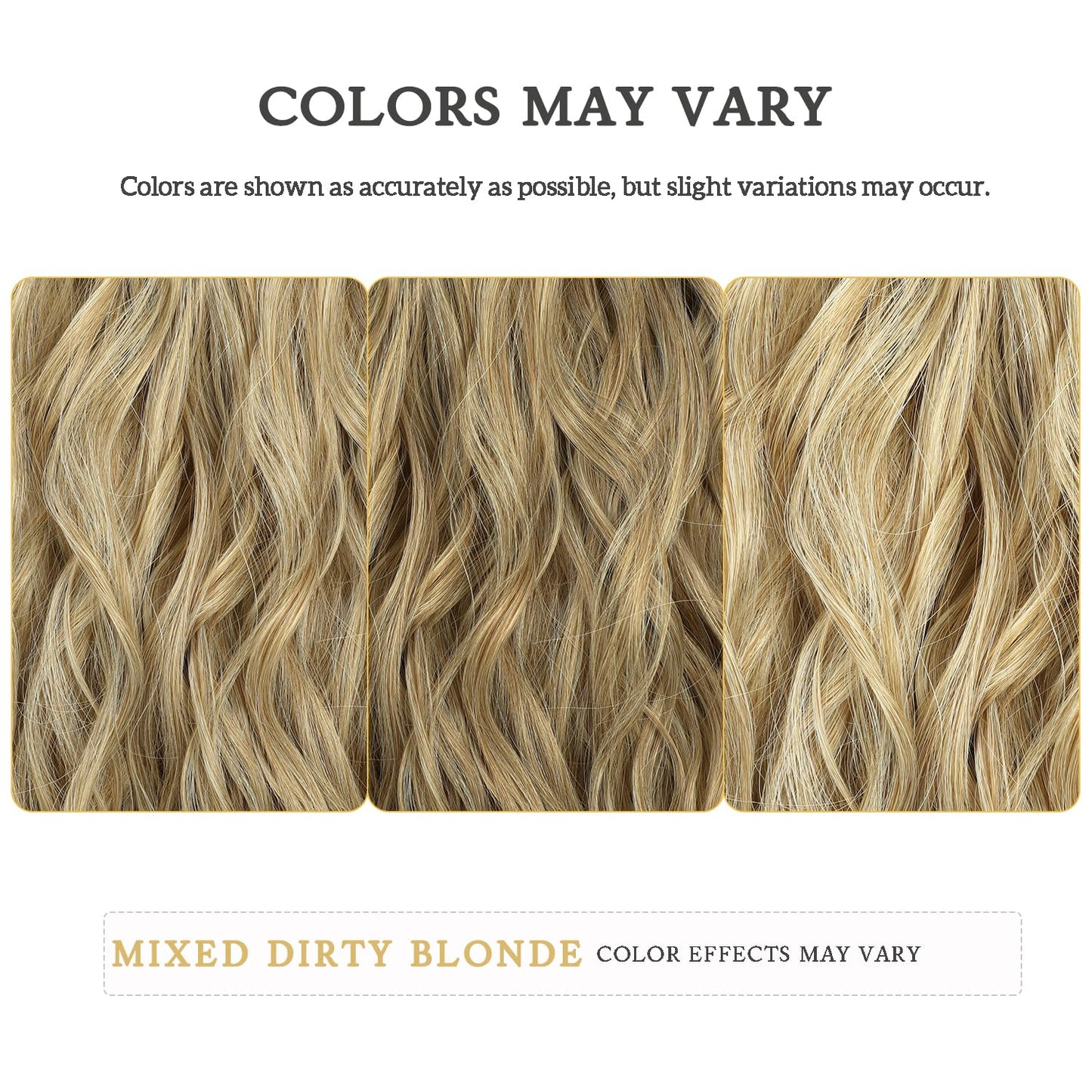 Clip in Hair Extensions, 6 PCS Natural & Soft Hair & Blends Well Hair Extensions, Long Wavy Hairpieces(24inch, 6pcs,Mixed Dirty Blonde)