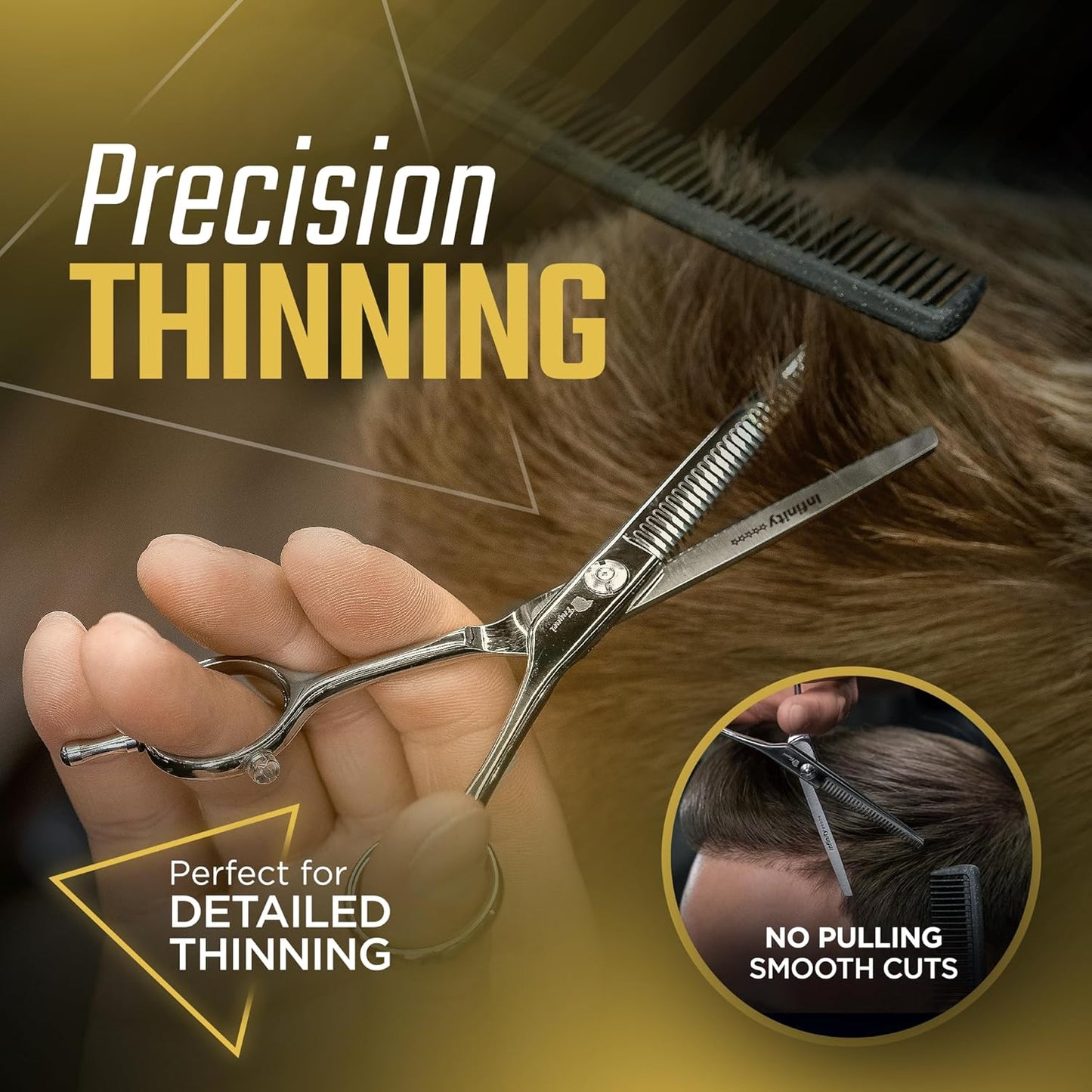 Fagaci Hair Thinning Scissors 5.5" with 440C Steel, Extreme Sharpness & Precise Cuts Texturizing Shears, Barber Thinning Shears, Hair Cutting for Women & Men, Slim Blades Texturizing Scissors