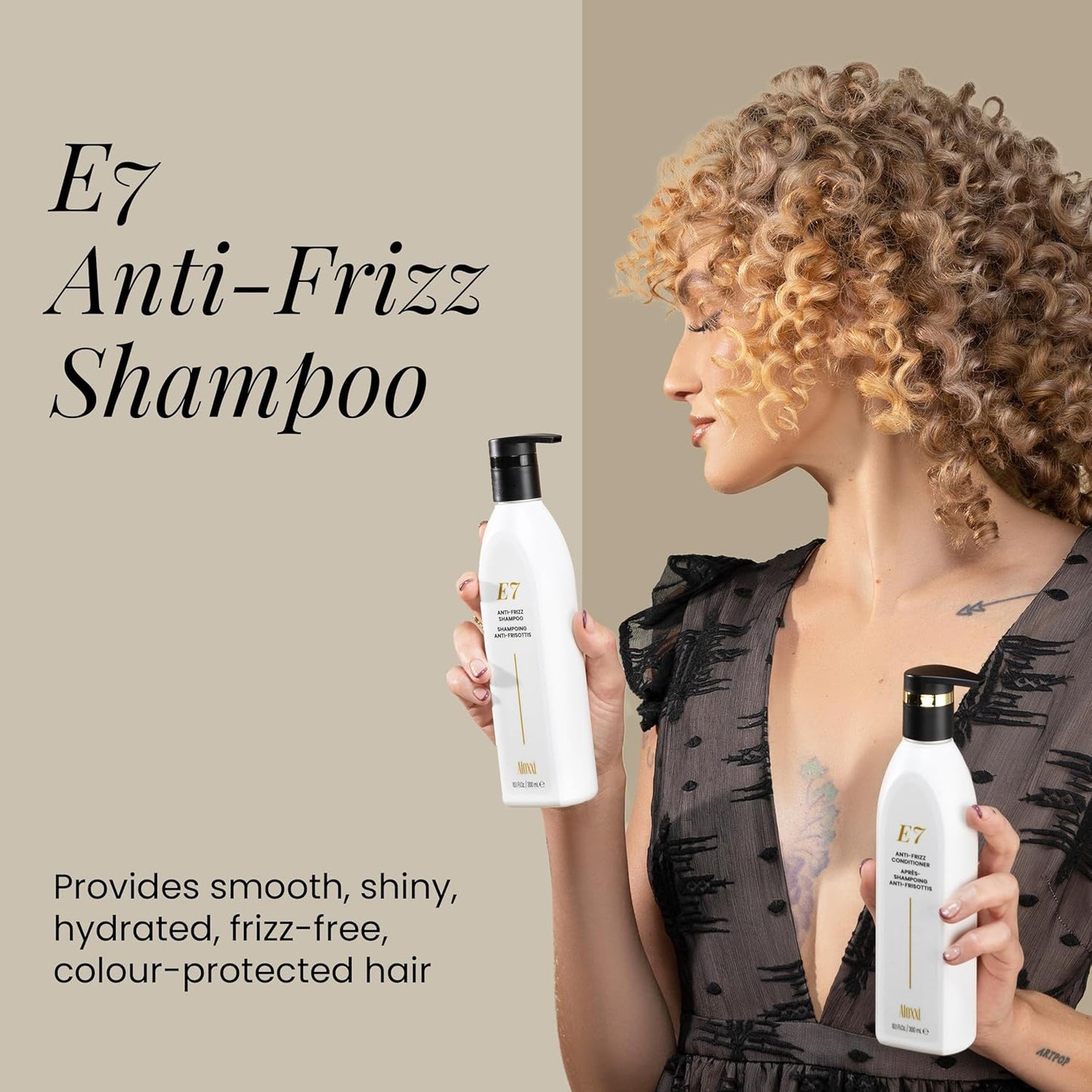ALOXXI E7 Anti-Frizz Shampoo for Color-Treated Dry Damaged Hair Moisturizing & Strengthening with Cleansing Oils & Antioxidants, 33.8 Fl Oz