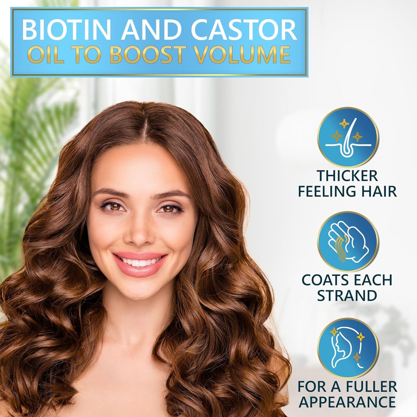 Biotin Shampoo and Conditioner Set with Castor Oil - Sulfate Free Formula to Boost Volume for Thinning Hair - Thickening Ingredients for Men and Women - Volumizing Salon Grade Treatment with Rosemary