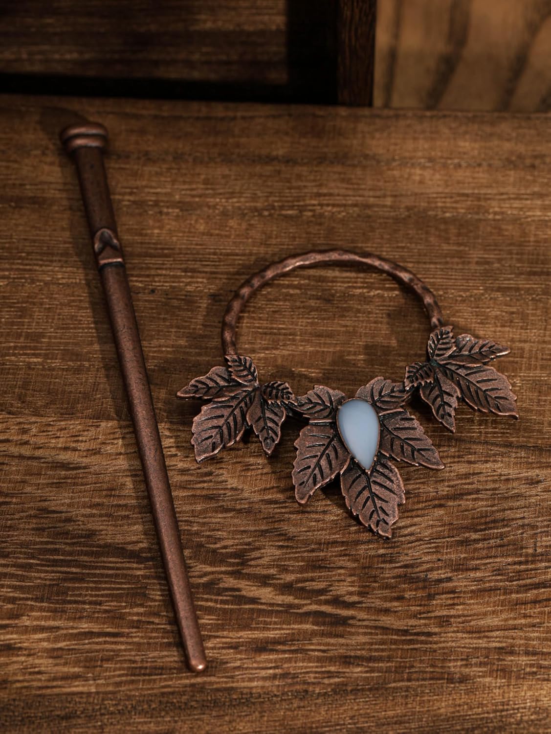 HAQUIL Vintage Leaf Bronze Plated Alloy Hairpin, Gothic Hairpin Accessories Headwear Styling Jewelry, Summer Holiday Gifts for Women