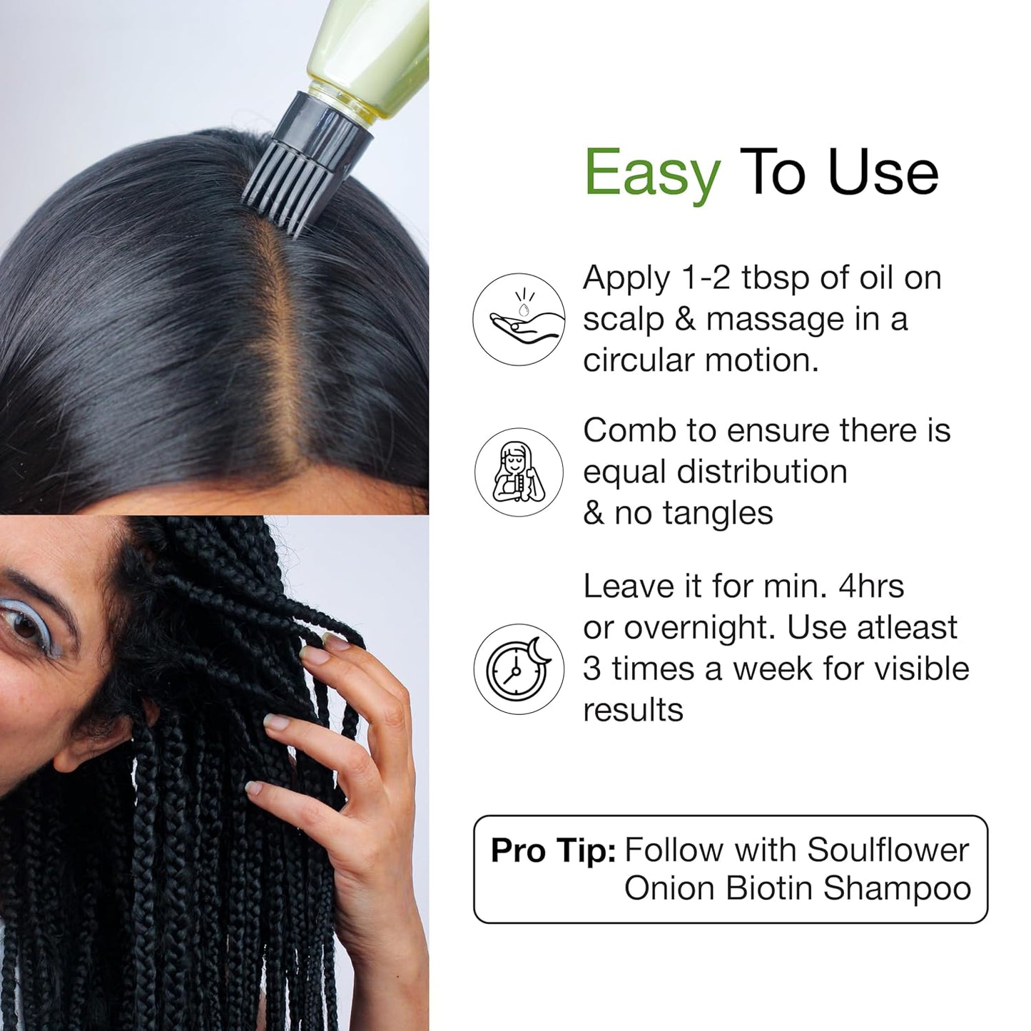 Soulflower Organic Castor Oil, For Thicker & Voluminous Hair, Eyebrows & Eyelashes, 100% Pure, Natural, Cold Pressed, Organic Certified - 6.77 Fl Oz