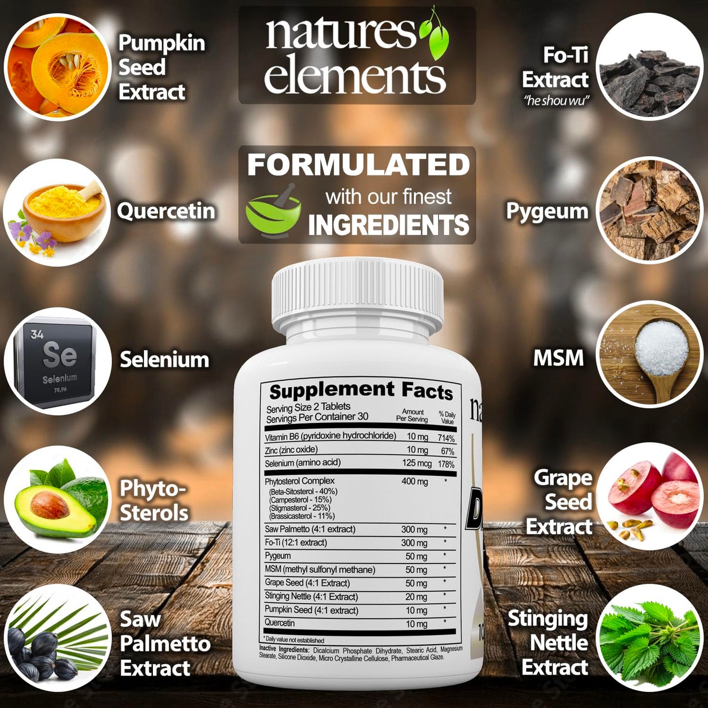 DHT Blocker – Herbal Formula with Saw Palmetto, Fo-Ti & Beta-Sitosterol – Supports Hair Regrowth & Gray Hair Reversal – 60 Tablets – Non-GMO, Vegetarian