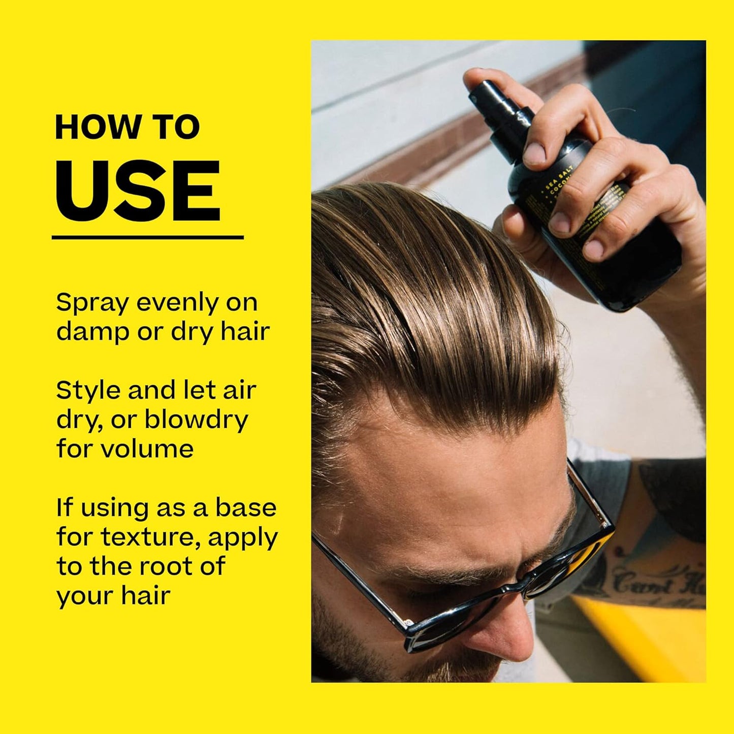 BYRD Hairdo Products Byrd Sea Salt Surfspray, Salty Coconut Scent, Texturizing and Volumizing Sea Salt Spray for Men for Hydrated, Shiny Surfer Hair, Safe for All Hair Types, 8 Fl Oz - Texture Spray