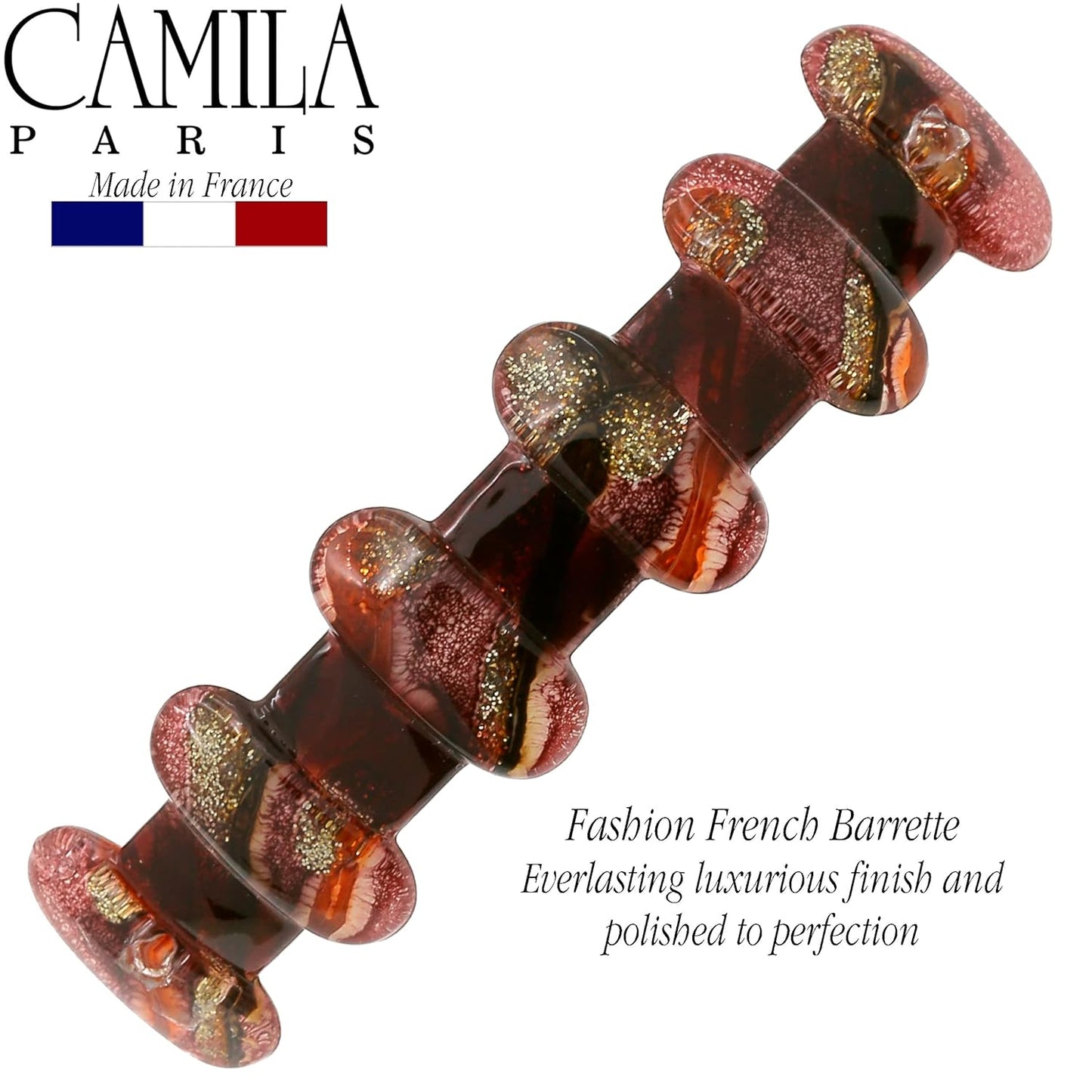 Camila Paris CP3304 French Hair Barrette Clip for Girls for Thick Curly Wavy Long Hair, Strong Hold Grip Hair Clips for Women, Automatic, No Slip Durable Styling Girls Hair Accessories, Made in France