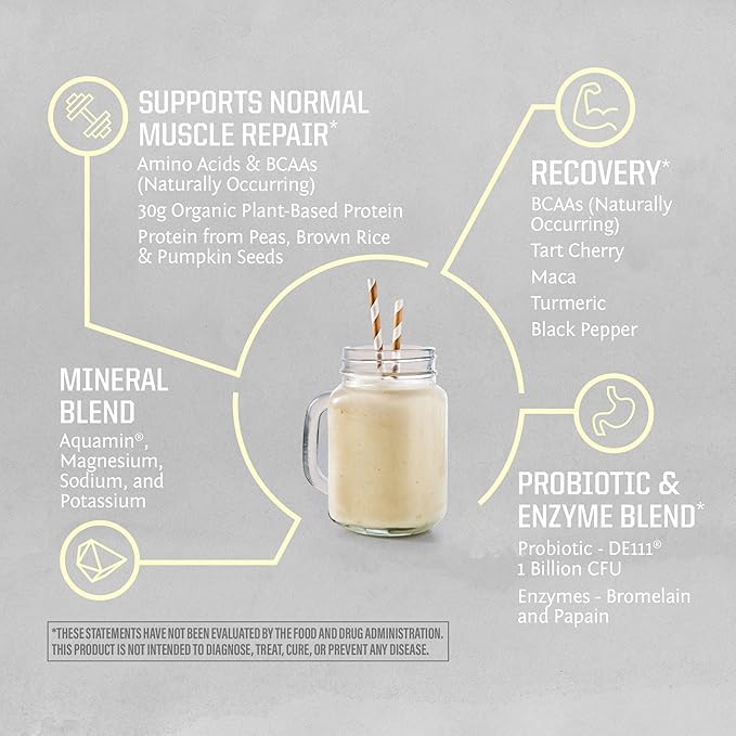 Sunwarrior Collagen Peptide Building Powder Plant-Based | Vanilla Flavored, 40 Servings & Vegan Protein Powder USDA Organic | Vanilla Flavored, 45 Servings