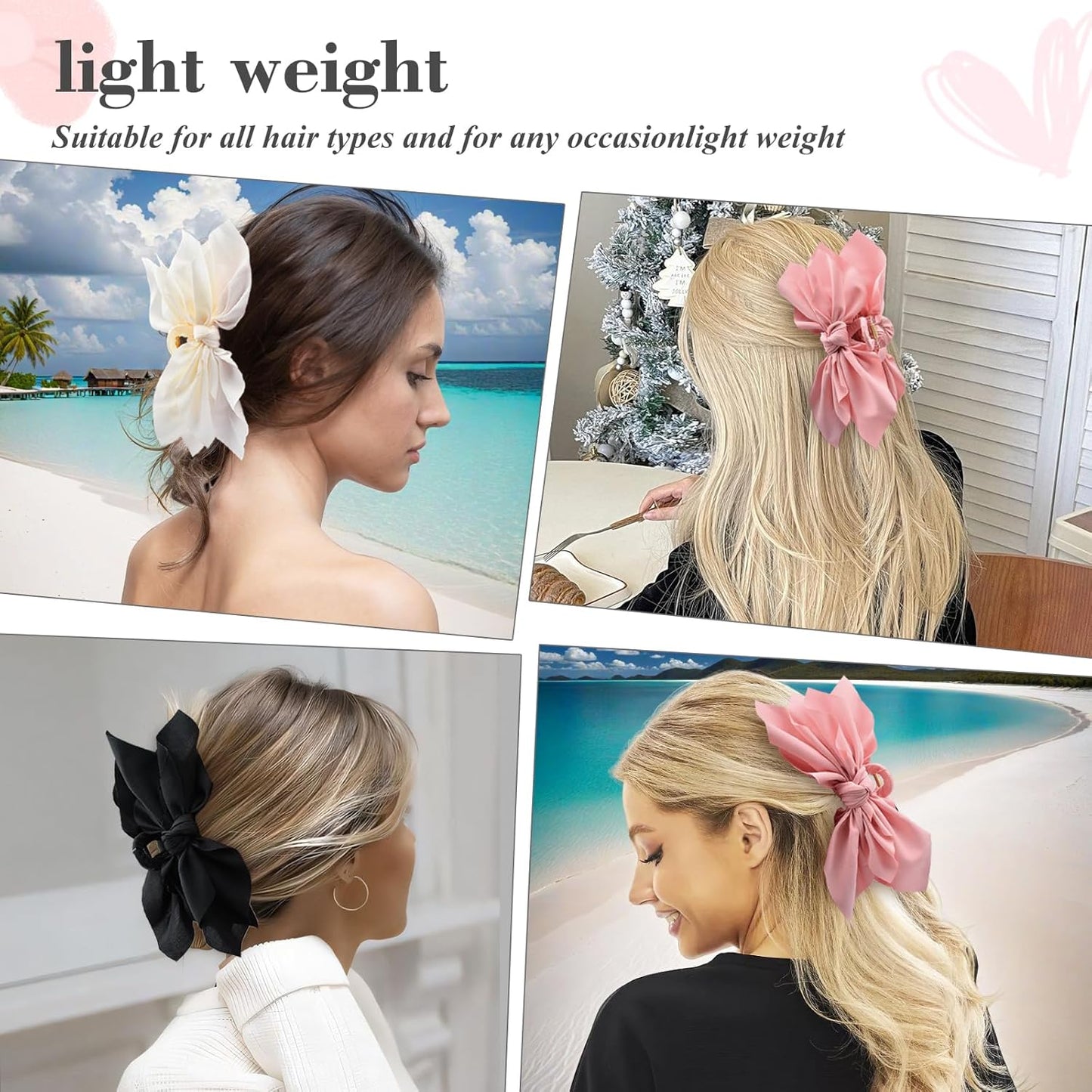 Bow Claw Clips Bow Hair Clips 3PC Big Hair Bows for Women Butterfly Styling Large Hair Clips for Thick Hair for Girls Hair Accessories for Teen