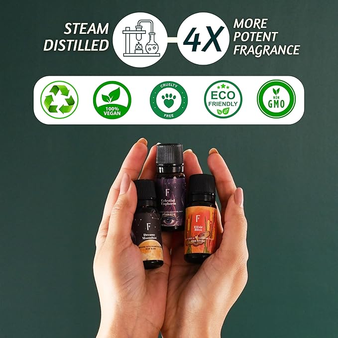 Folkulture Essential Oils for Diffuser Oil | Essential Oils Set of 3 Fragrance Oil Diffuser Oils | Diffuser Oils Scents for Home | Fragrance for Diffuser for Gifts for Mothers - Rose Rouge & Oud Bleu