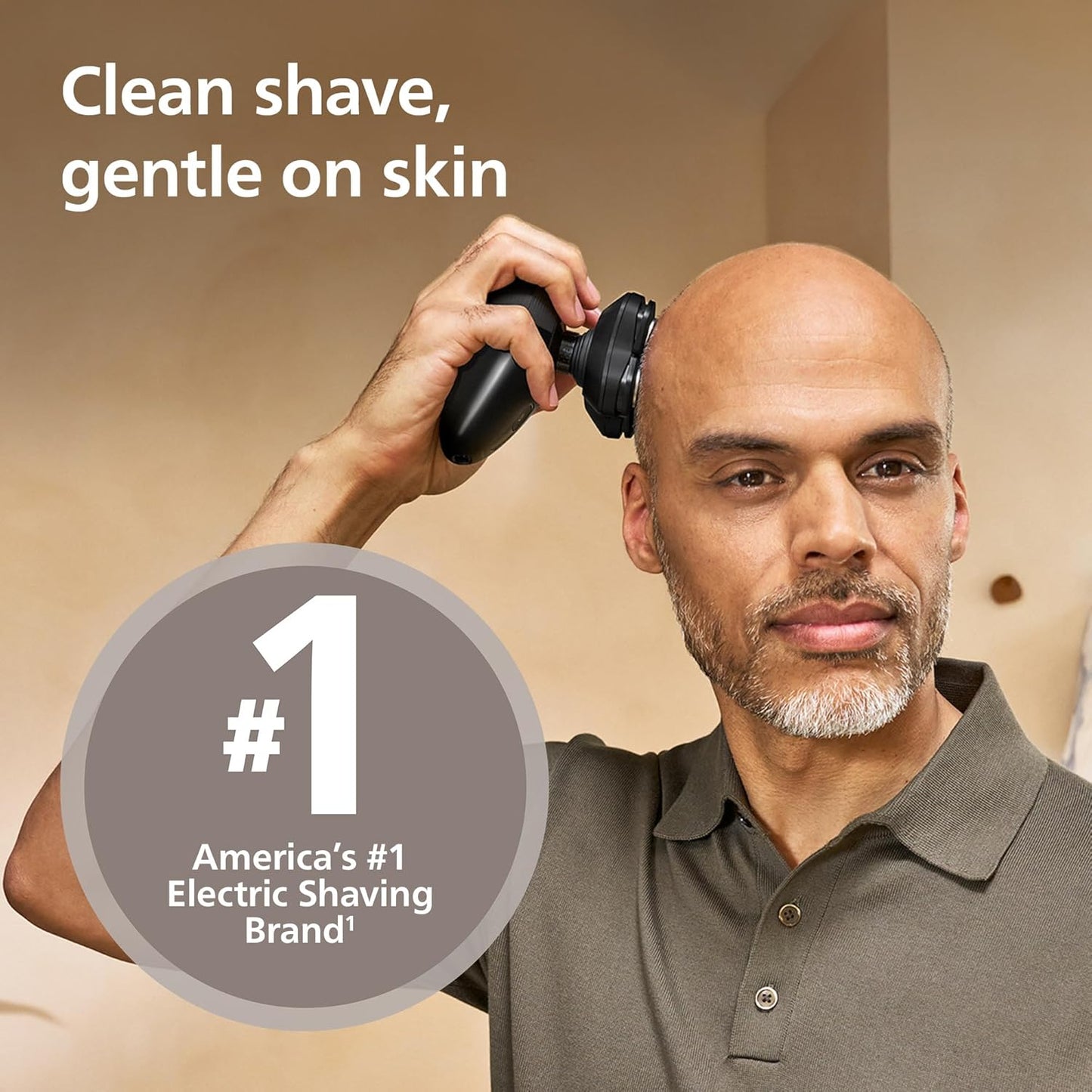 Philips Norelco Head Shaver Pro 5000 Series - Skull Shaver for Men and Women, 360° Flexing Head & ComfortCut Blades for Clean Shave, Gentle on Skin, Model HS5980/40