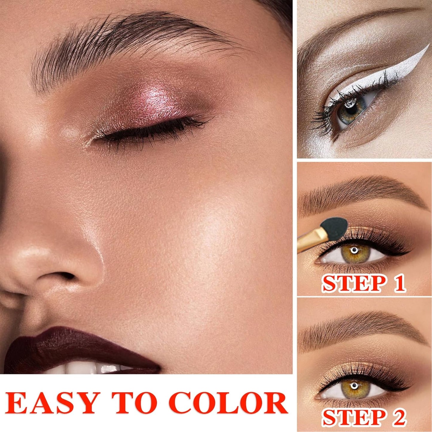 12 Colors Makeup Naked Eyeshadow Palette,Nude Matte Shimmer Eyeshadow Palette,Natural Glitter Pigment Eye Shadow Pallete Set Smokey Eye Professional Beauty Makeup Kit(Pearl+Matte)