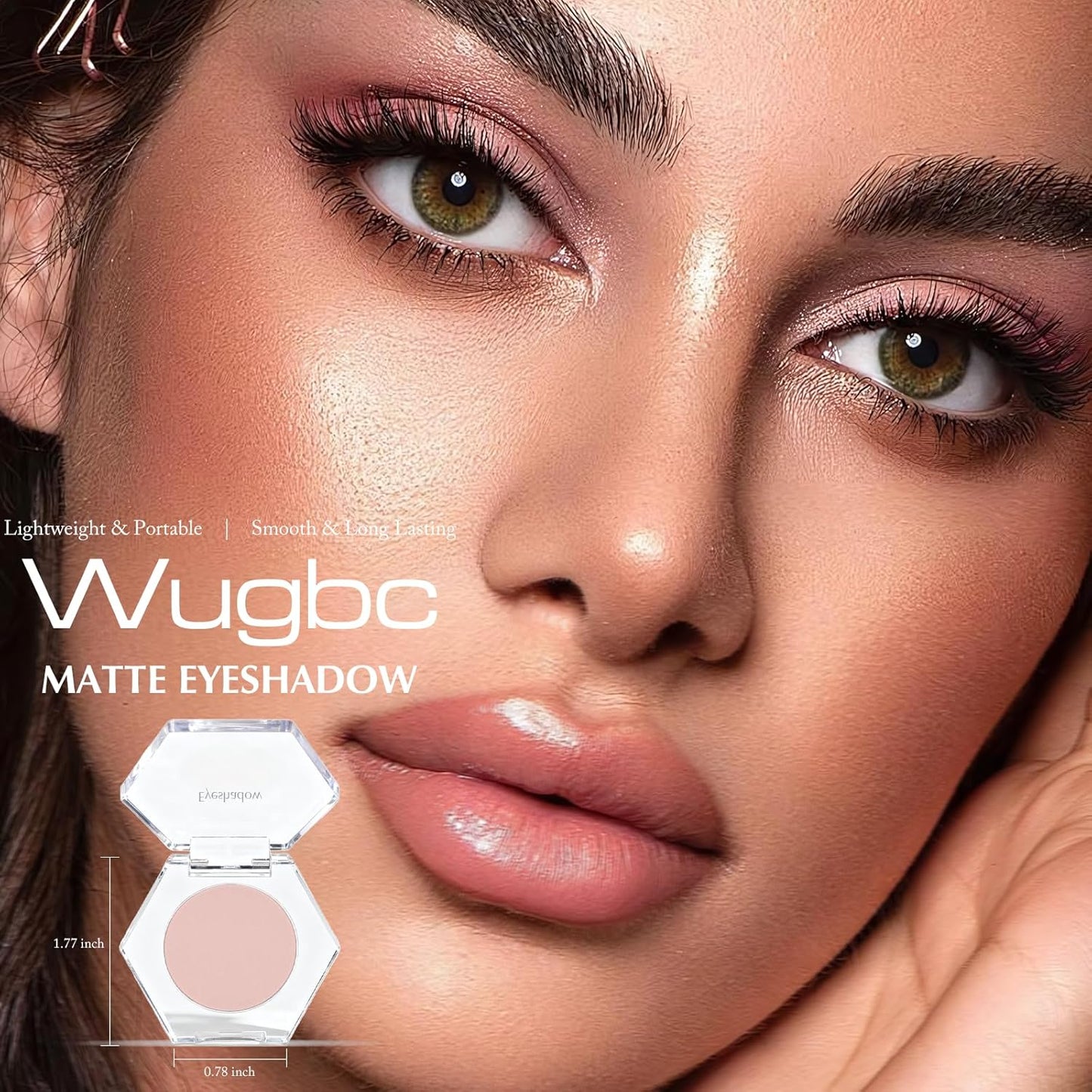 Nude Pink Matte Eyeshadow, Single Nude Neutral Eyeshadow Palette High Pigment Long Lasting Blendable Compact Monochrome Pressed Powder Eye Shadow Palette Makeup for Women, #36