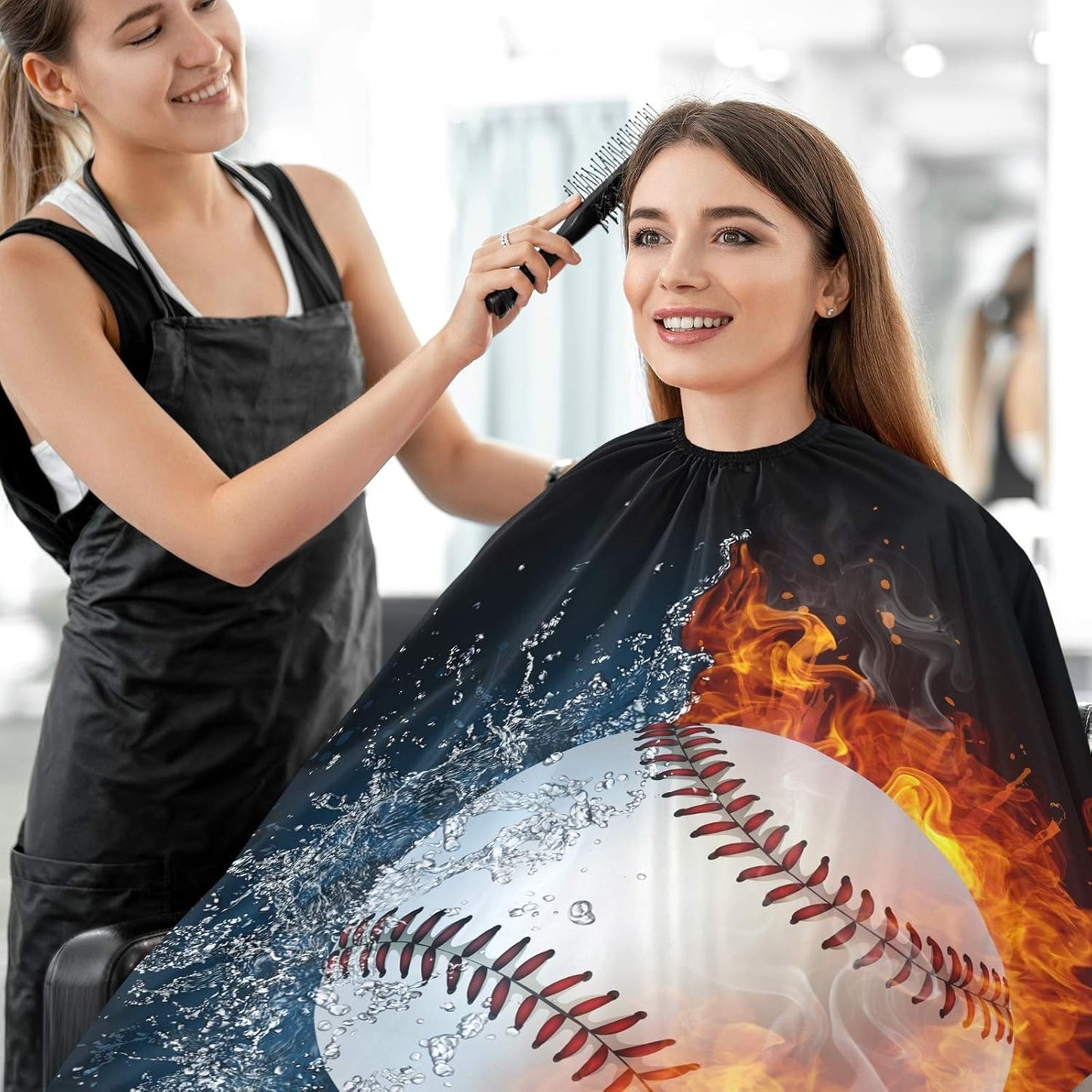 visesunny Professional Barber Cape Polyester Hair Cutting Clippings Catcher Grooming Cape Apron for Shaving Trimming For Men