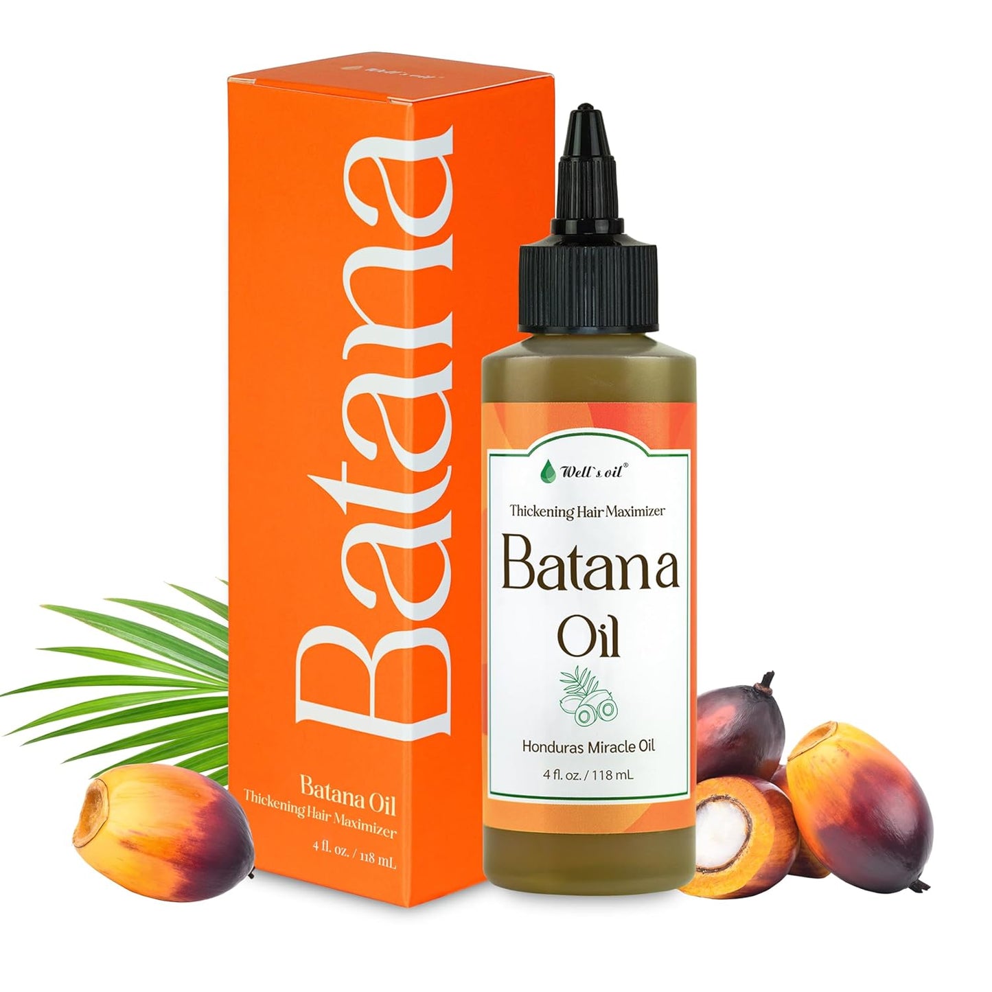 Well's Oil Batana Oil | 4 fl. oz. | 100% Natural Organic Raw Batana from Honduras | Dr. Sebi Approved | Strengthens, Hydrates & Nourishes | For All Hair Types (4 fl. oz. / 118 ml)
