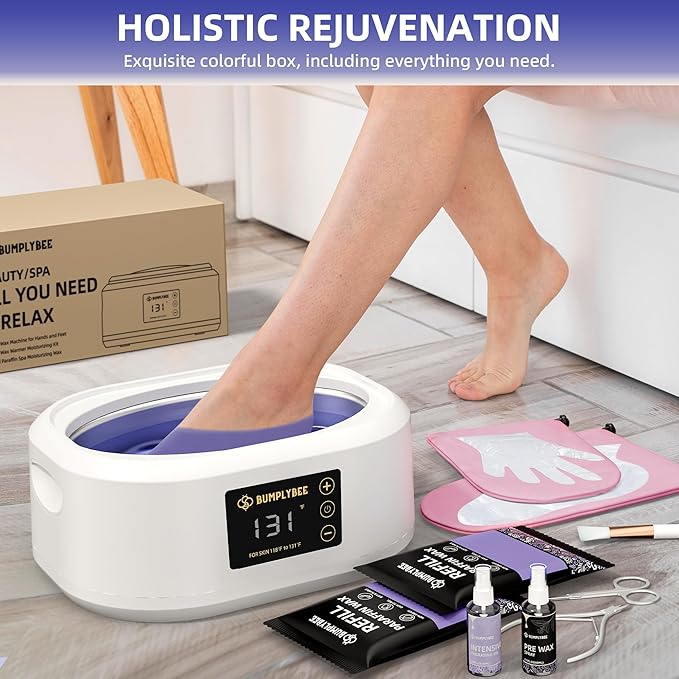 Paraffin Wax Machine for Hand and Feet - 3500ml Hand Wax Paraffin Machine with 8 Pcs Lavender Paraffin Bath, Moisturizing and Exfoliating